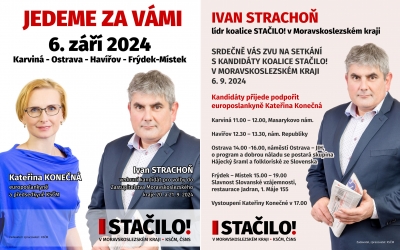 Setkání s kandidáty koalice Stačilo! v Moravskoslezském kraji 6. září 2024